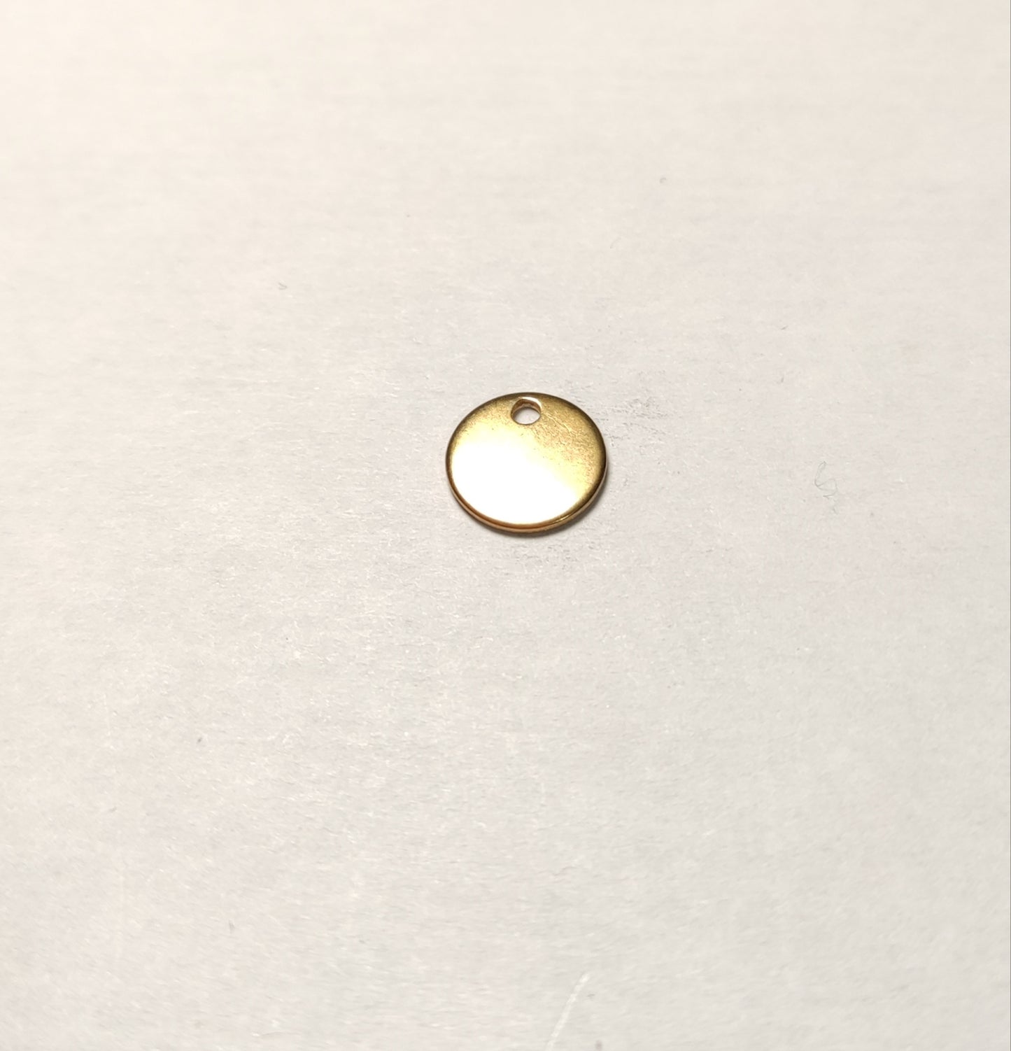 Charms pièce doré lisse 8mm