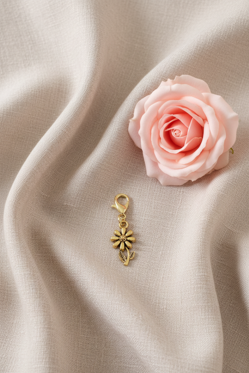 Charm fleur avec fermoir