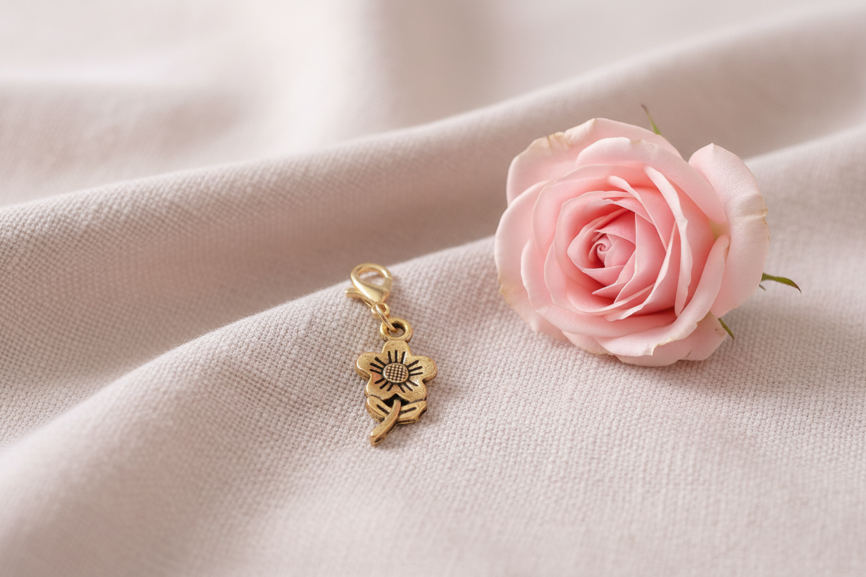 Charm fleur avec fermoir