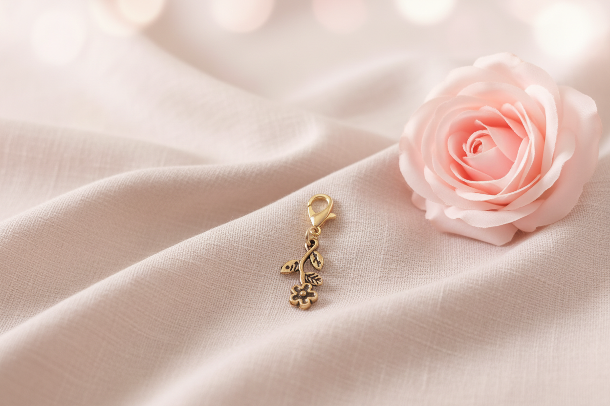 Charm fleur avec fermoir