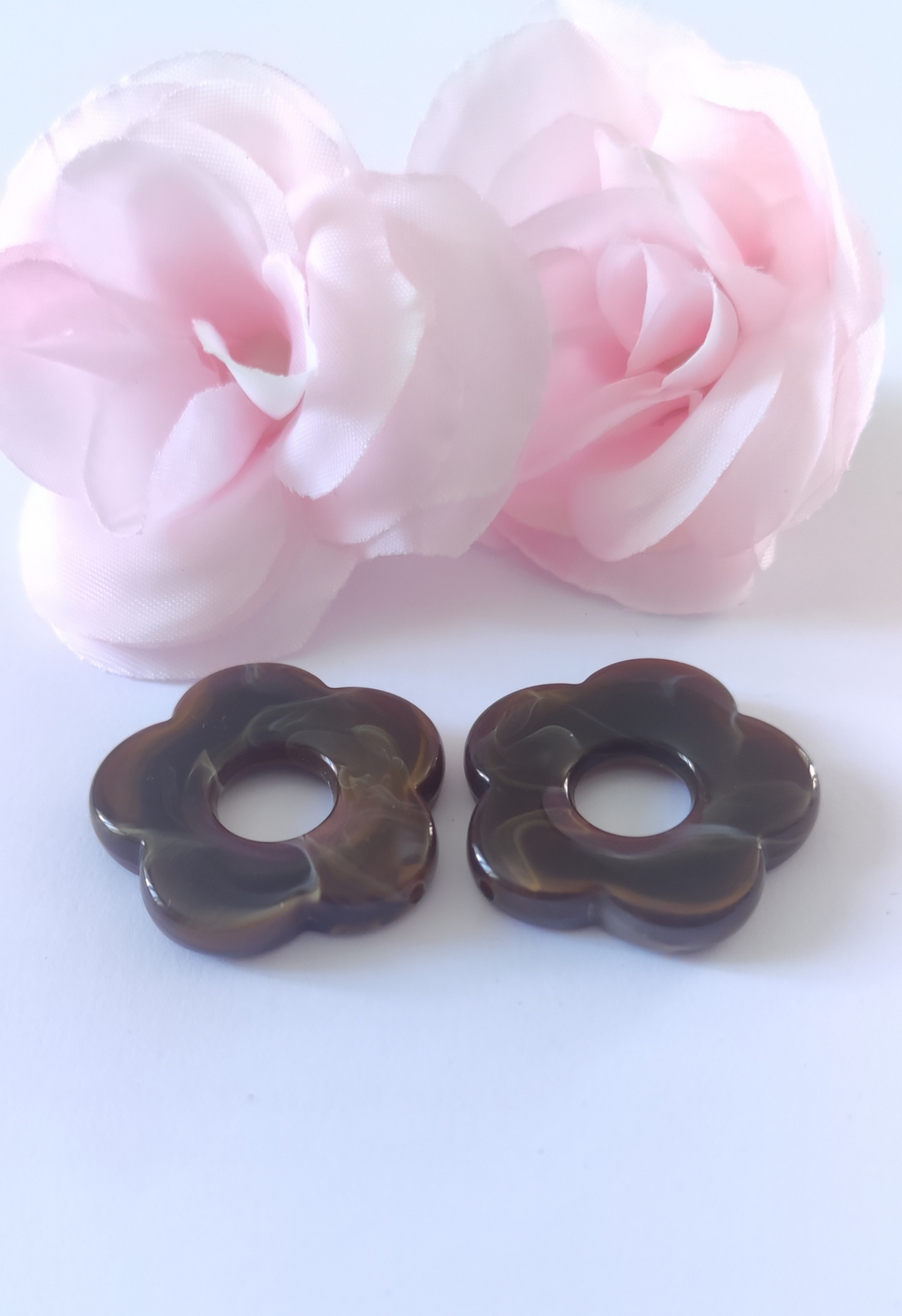 Lot de 2 Perles fleurs chocolats
