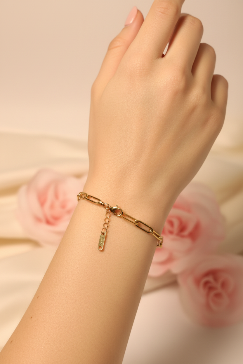 Bracelet Personnalisable Maillons Longs Doré - Rêve de Rose