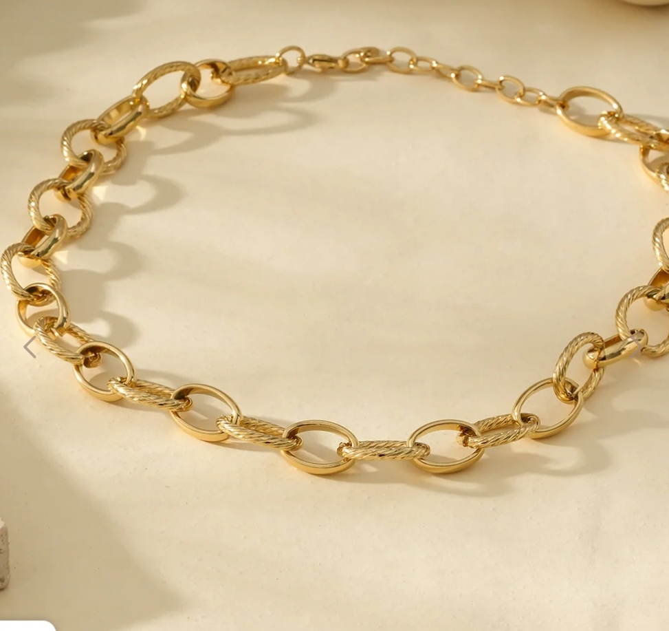 Collier Doré Gros Maillons Épais - Rêve de Rose