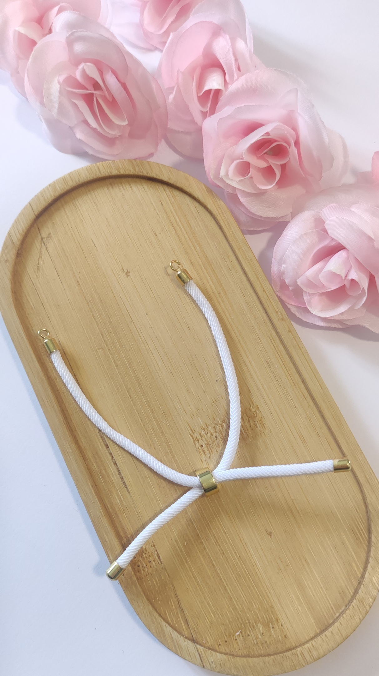 Bracelet Ajustable Blanc Personnalisable - Rêve de Rose