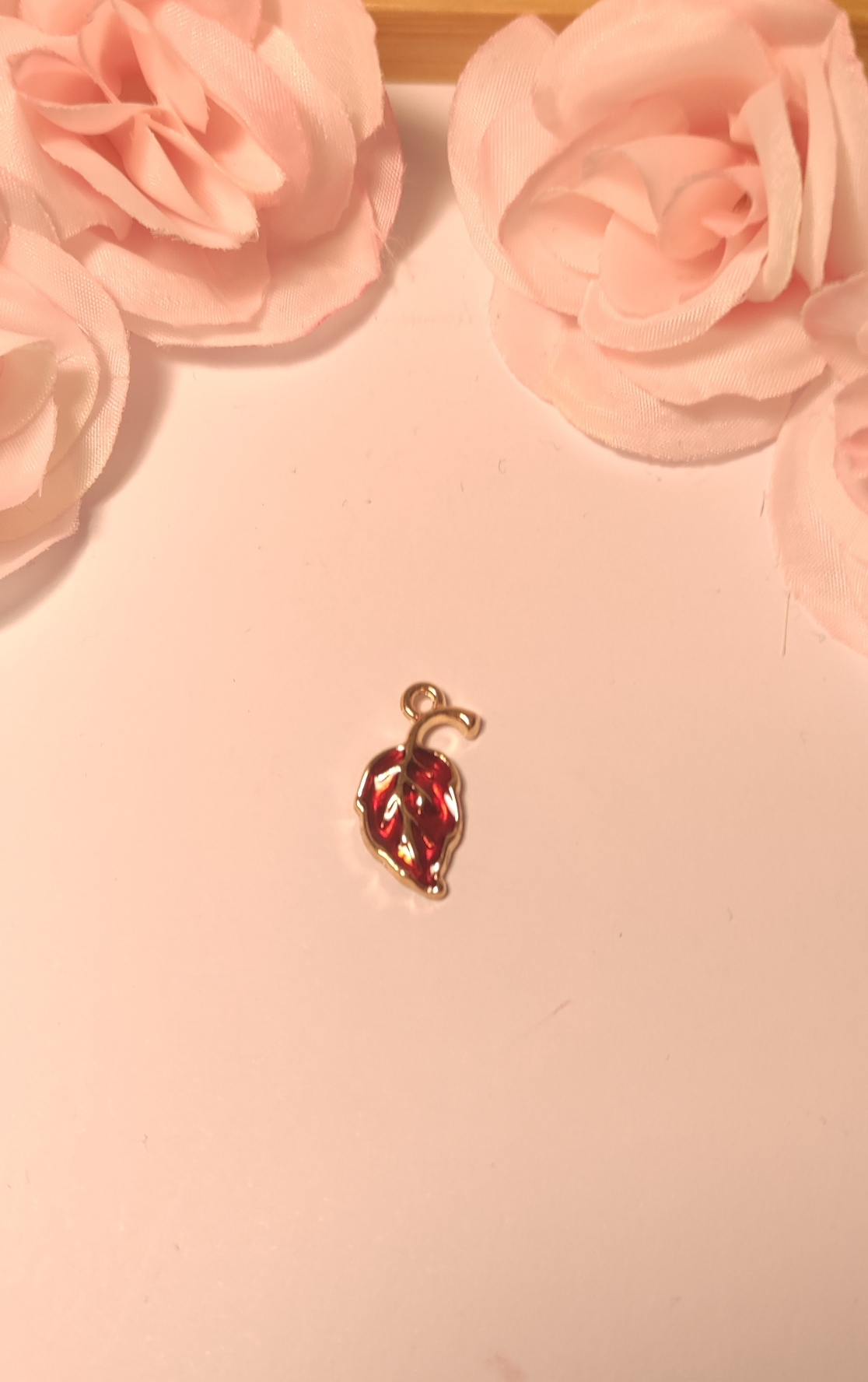 Charms feuille rouge