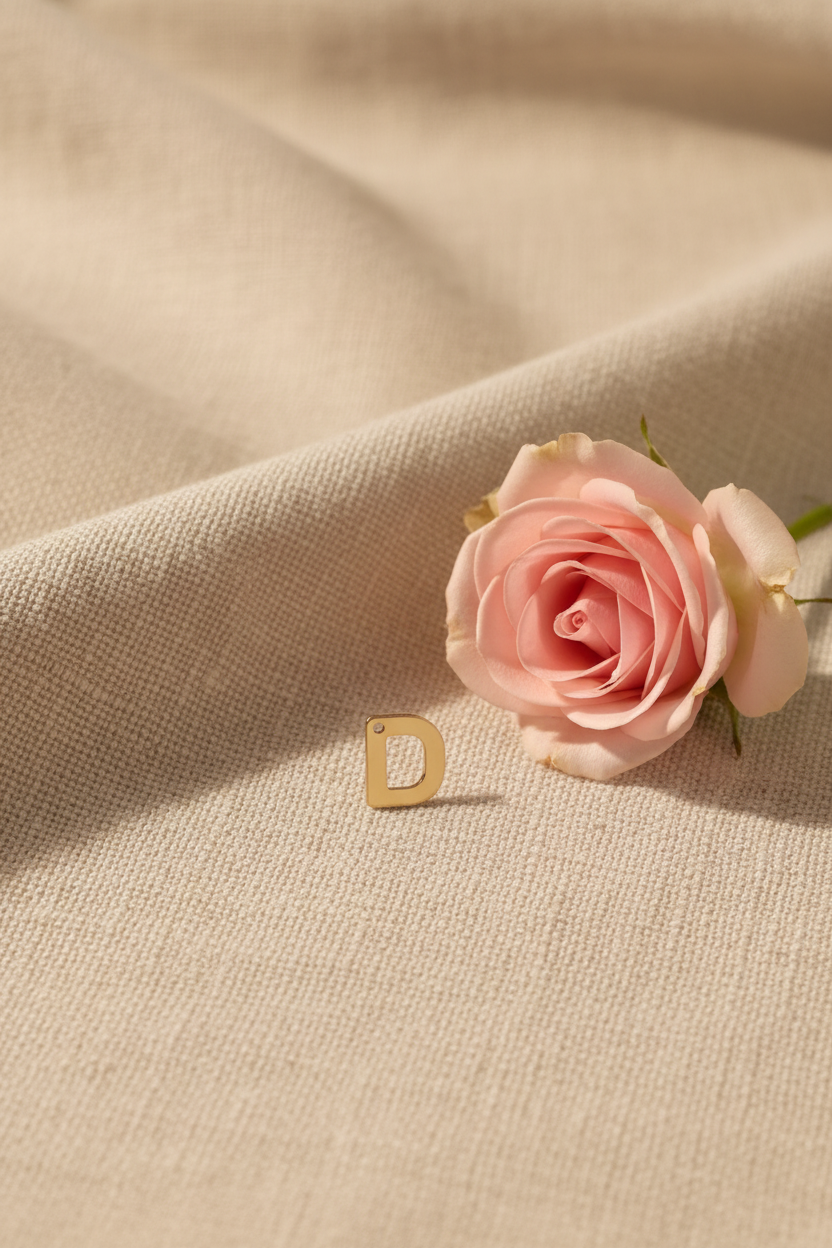 Charms lettre dorée D