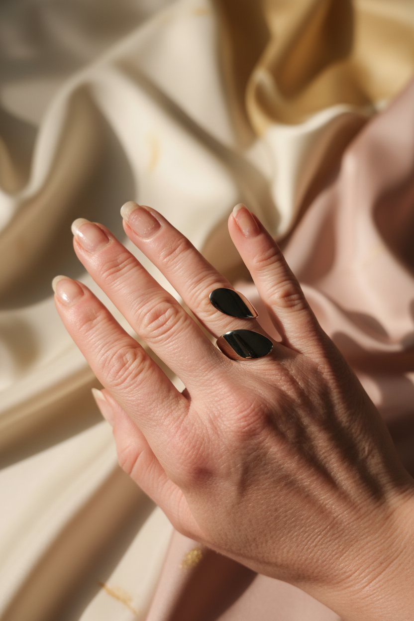 Bague Gouttes Ajustable Acier Inoxydable Argenté - Rêve de Rose