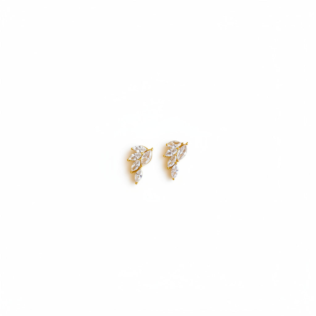 Boucles d'oreilles clous fleur 5 pétales strass - Rêve de Rose