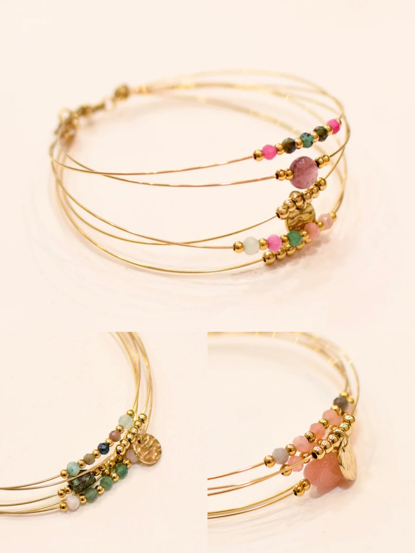 Bracelet Mira – Turquoise Africaine, Pierre de Soleil & Multicolore