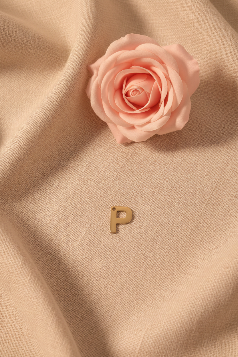Charms lettre dorée P