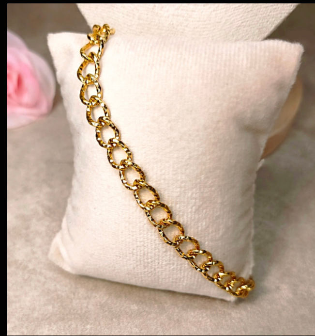 Bracelet Chaîne Maillons Dorés Larges - Rêve de Rose