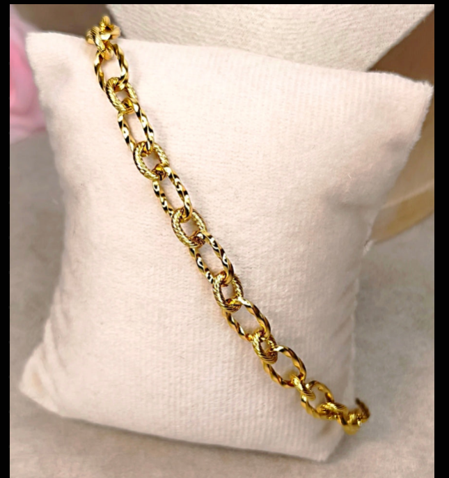 Bracelet Chaîne Maillons Ovales Dorés Personnalisable - Rêve de Rose
