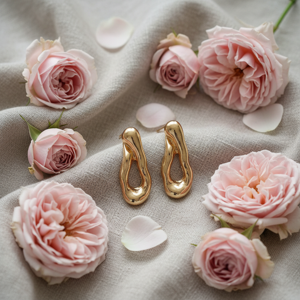 Boucles d'Oreilles en Acier inoxydable - Bijoux Elégants - Rêve de Rose
