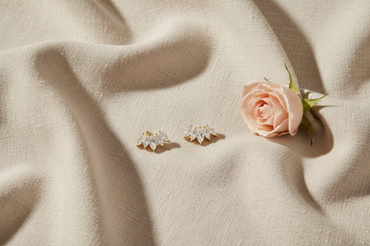 Boucles d'oreilles clous fleur 5 strass brillants - Rêve de Rose 