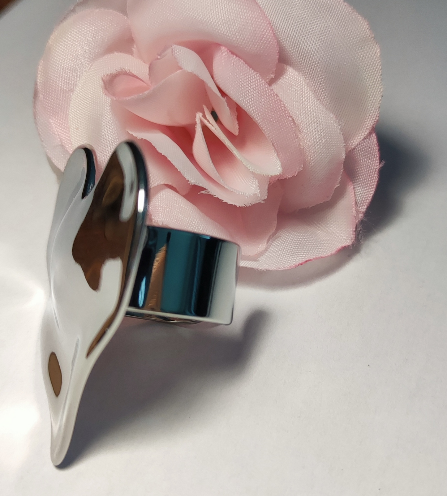 Bague Ajustable Large Cœur Acier Inoxydable Doré Argenté - Rêve de Rose