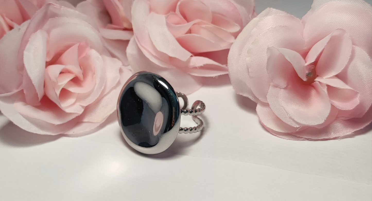 Bague Ronde Acier Inoxydable Doré Ajustable - Design Moderne - Rêve de Rose