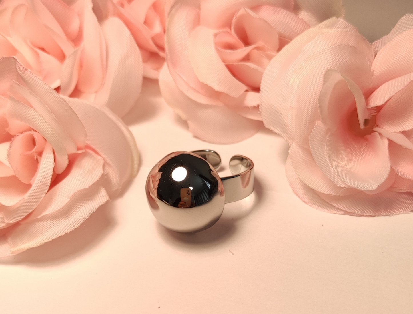 Bague Boule Acier Inoxydable Doré - Design Moderne Épuré - Rêve de Rose