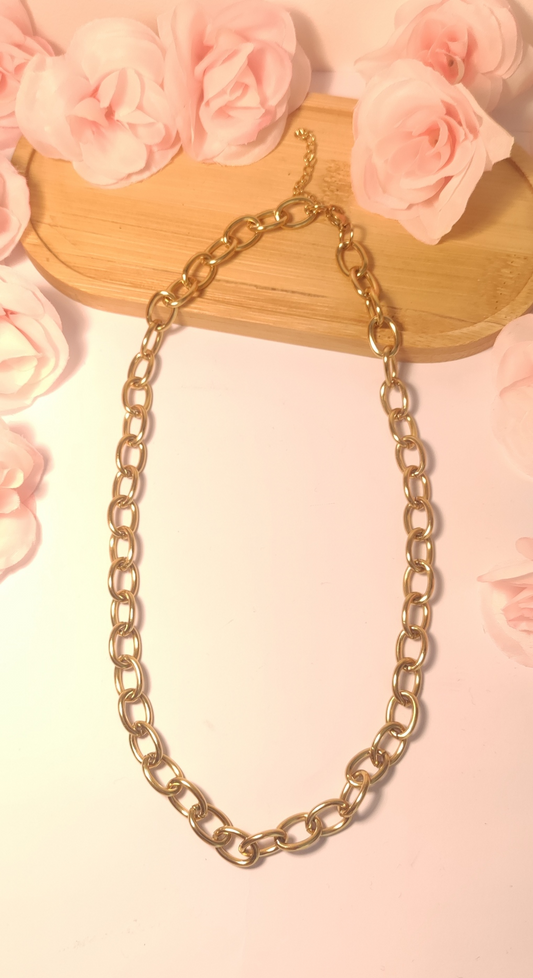 Collier Chaîne Gros Maillons Personnalisable - Rêve de Rose