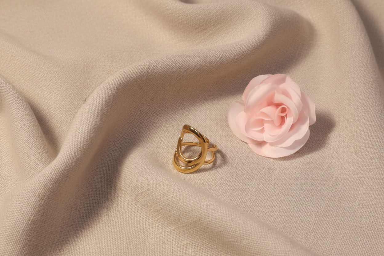 Bague Ajustable Dorée Spirale Acier Inoxydable - Rêve de Rose