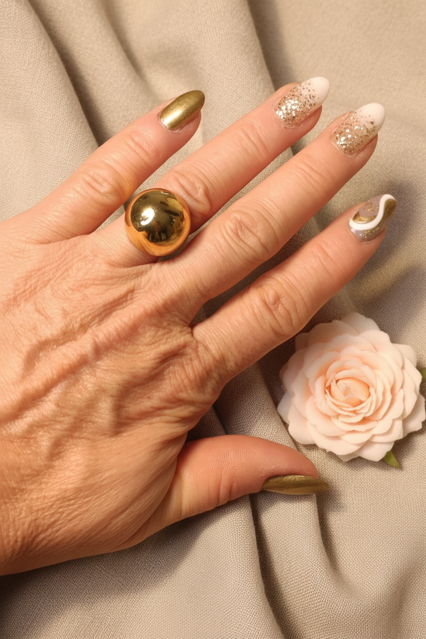 Bague Boule Acier Inoxydable Argenté ou Doré - Design Moderne Épuré - Rêve de Rose