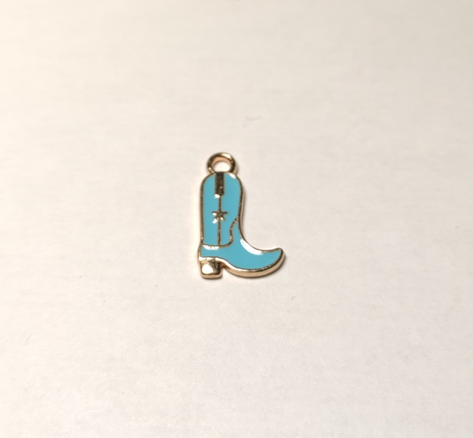 Charms botte de cowboy bleu clair