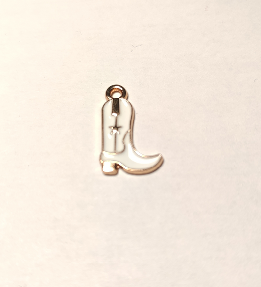 Charms botte de cowboy blanc