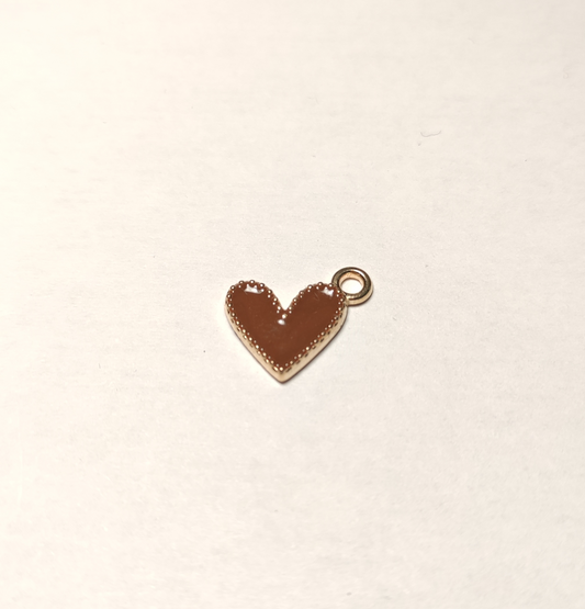 Charms coeur marron
