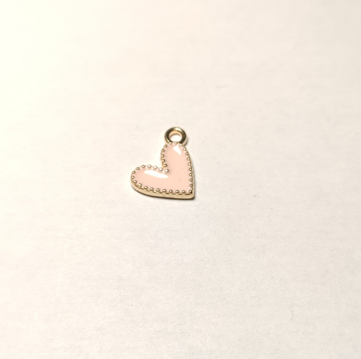 Charms coeur rose pastel