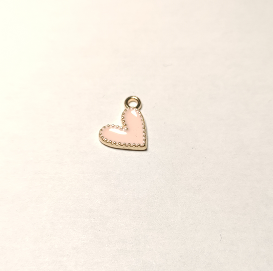 Charms coeur rose pastel