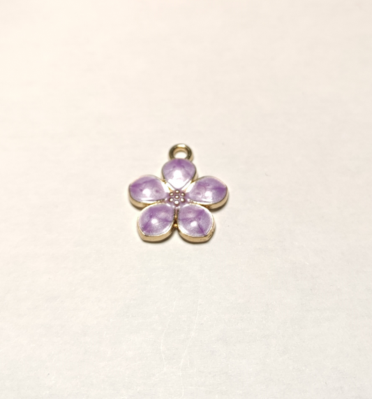 Charms fleur colorée violet