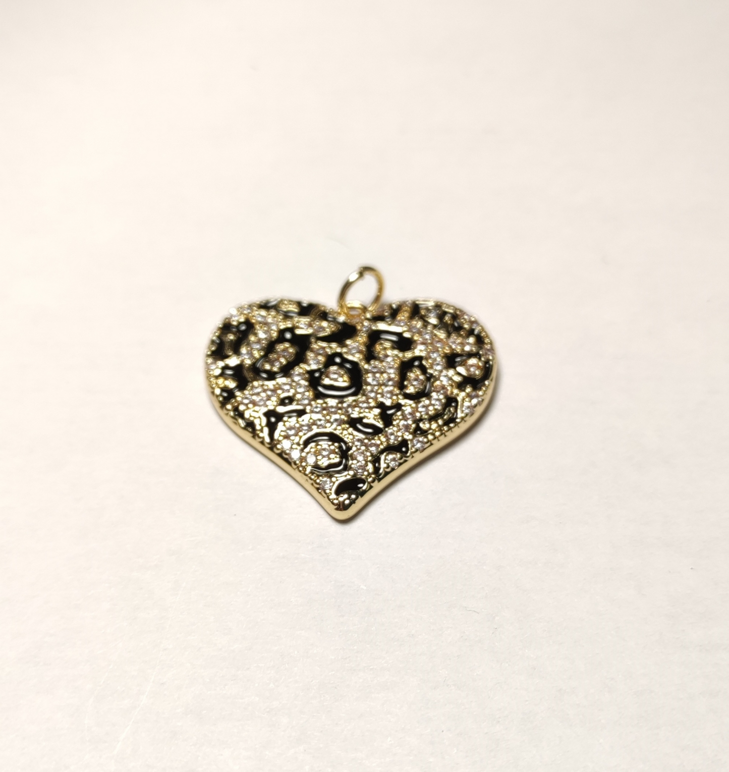 Charms gros coeur léopard