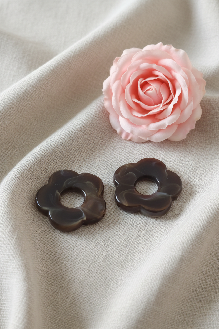 Lot de 2 Perles fleurs chocolats