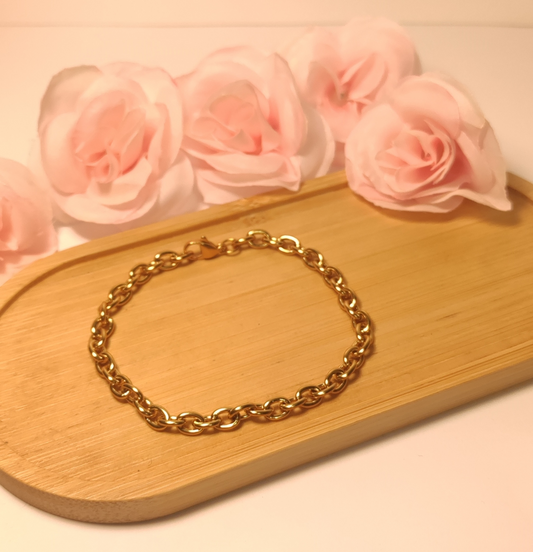Bracelet Personnalisable Maillons Serrés Doré - Rêve de Rose
