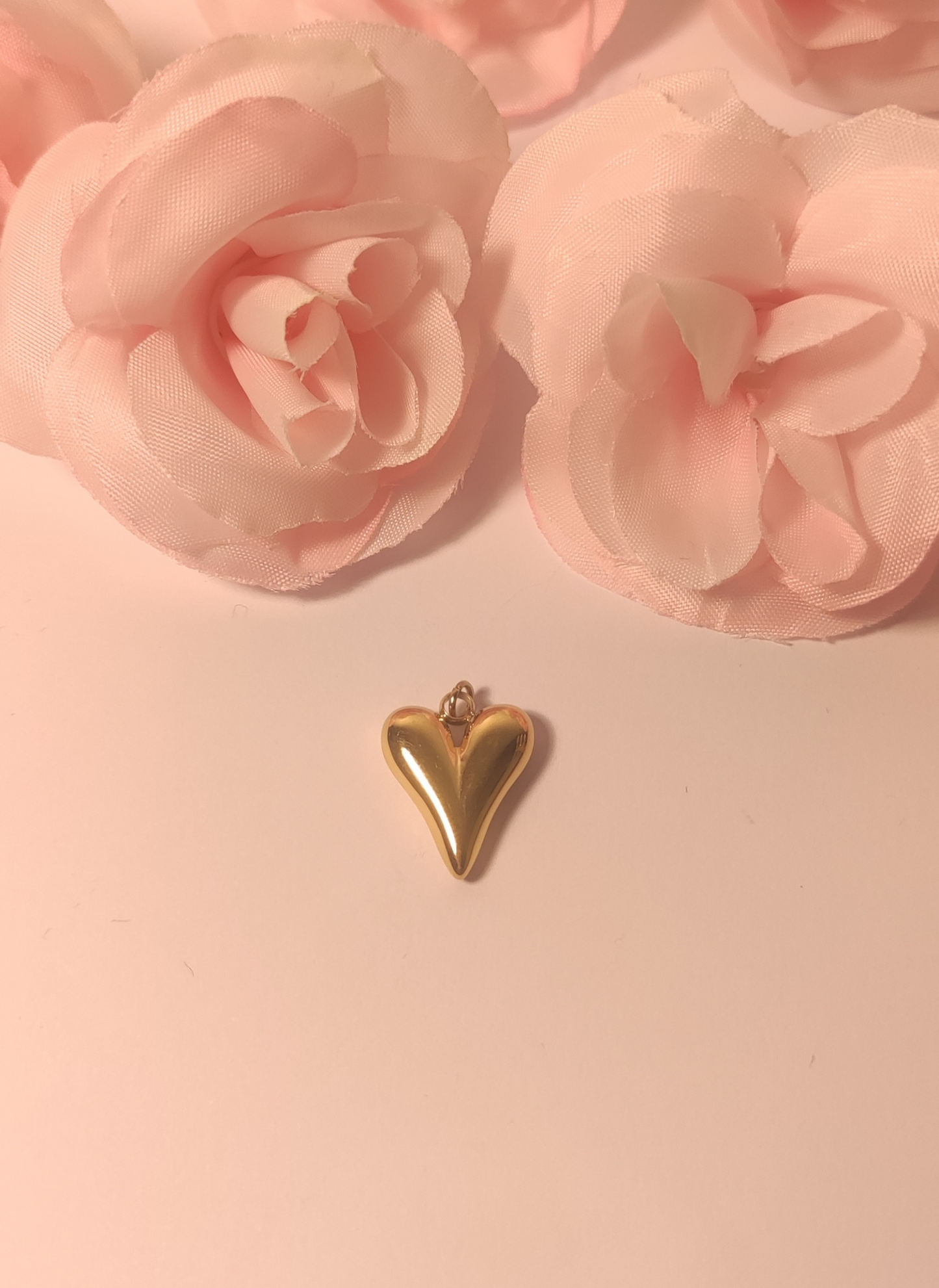 Charms cœur allongé doré