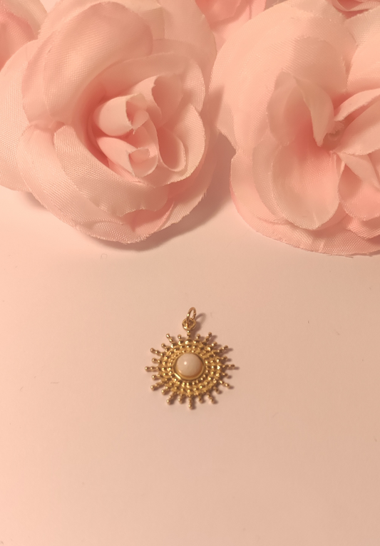 Charms soleil et perle blanche