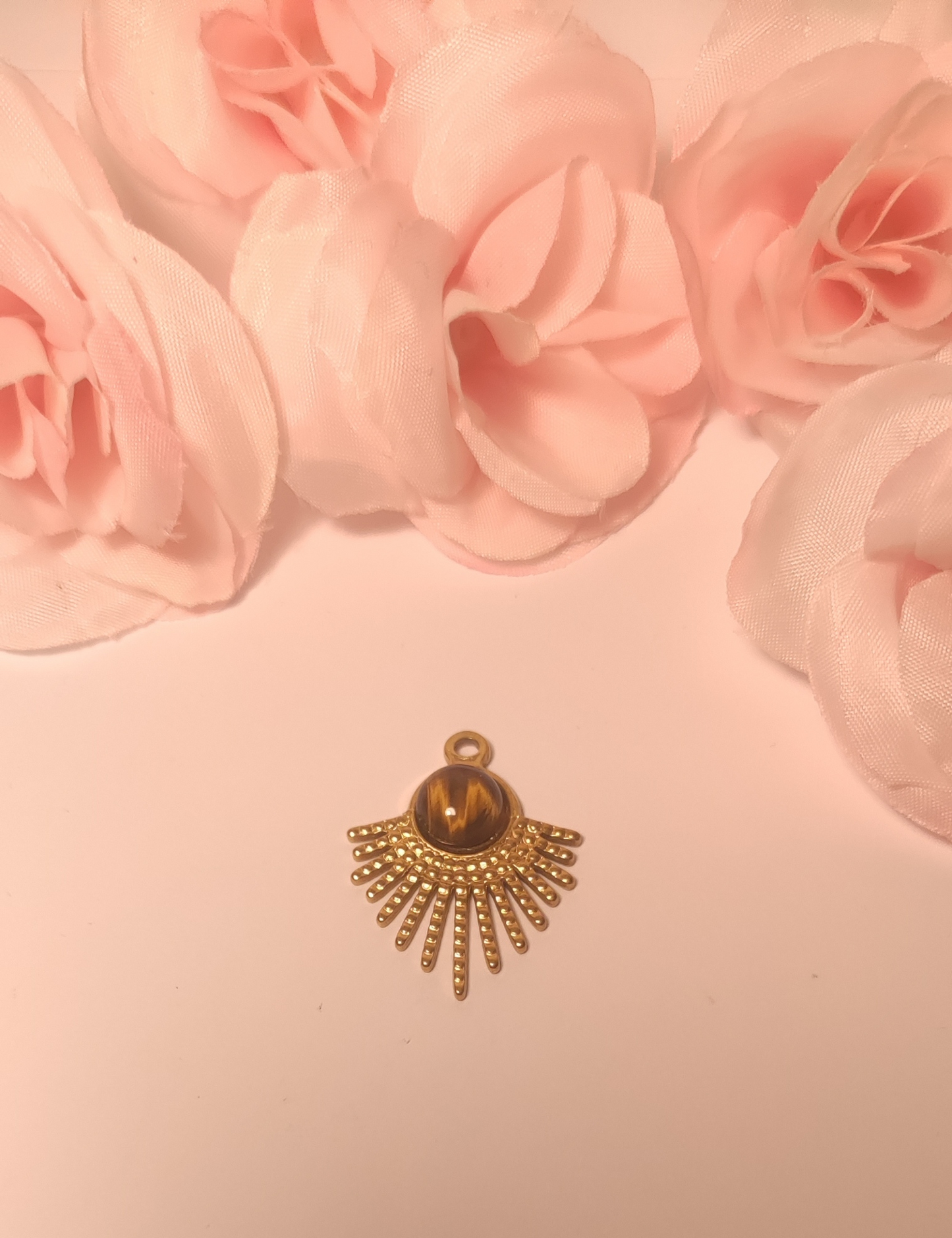 Charms rayon de soleil avec perle marron