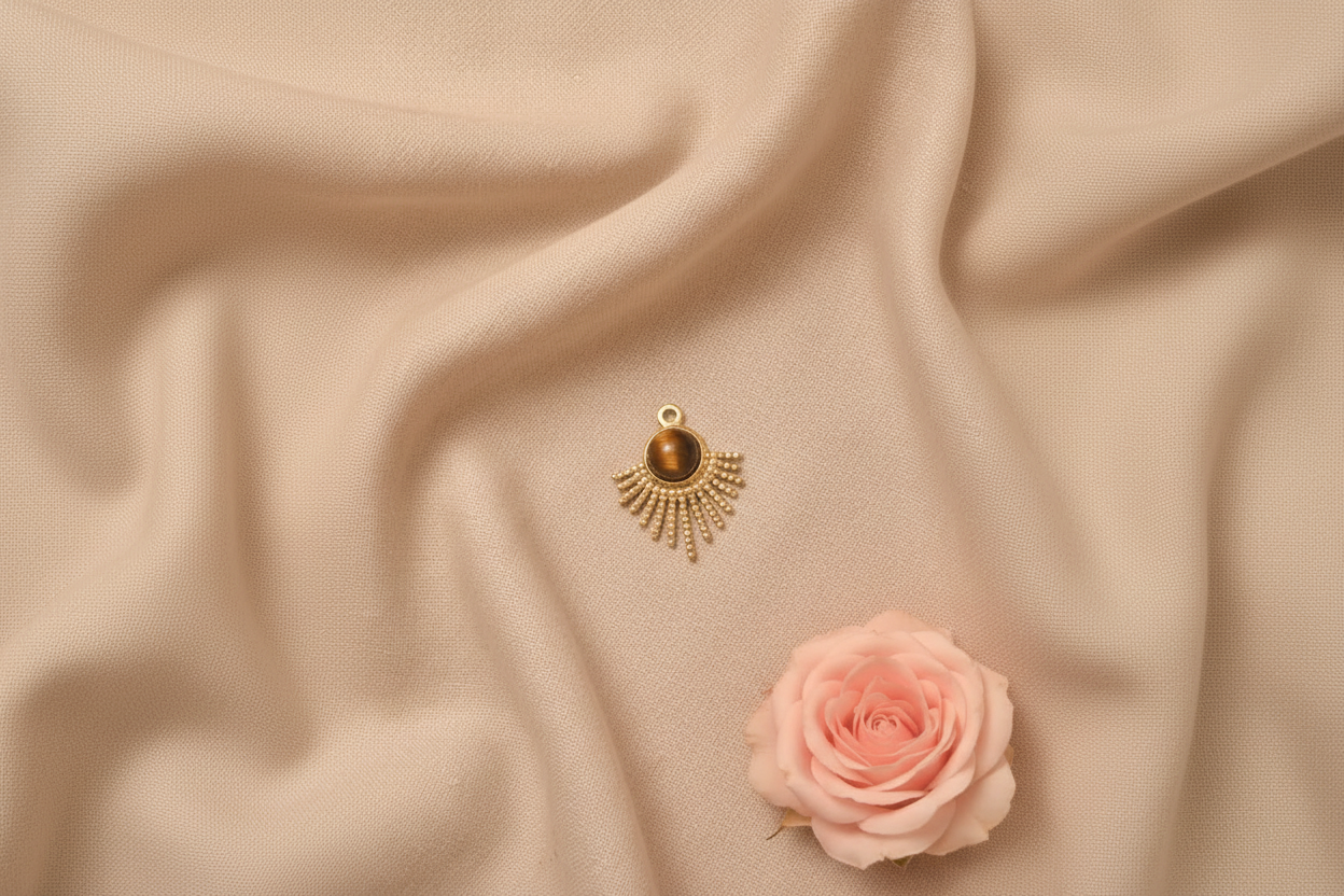 Charms rayon de soleil avec perle marron