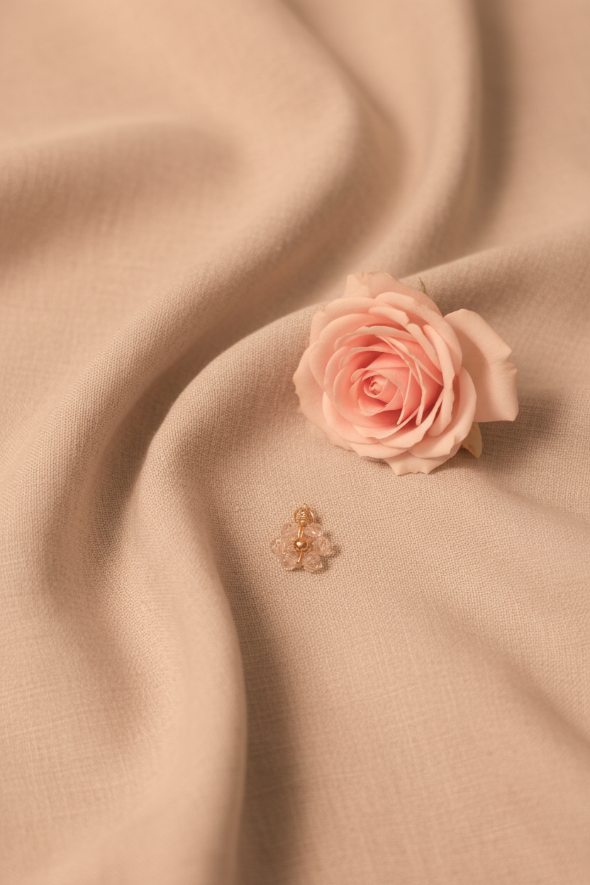 Charms petite fleur rose pastel