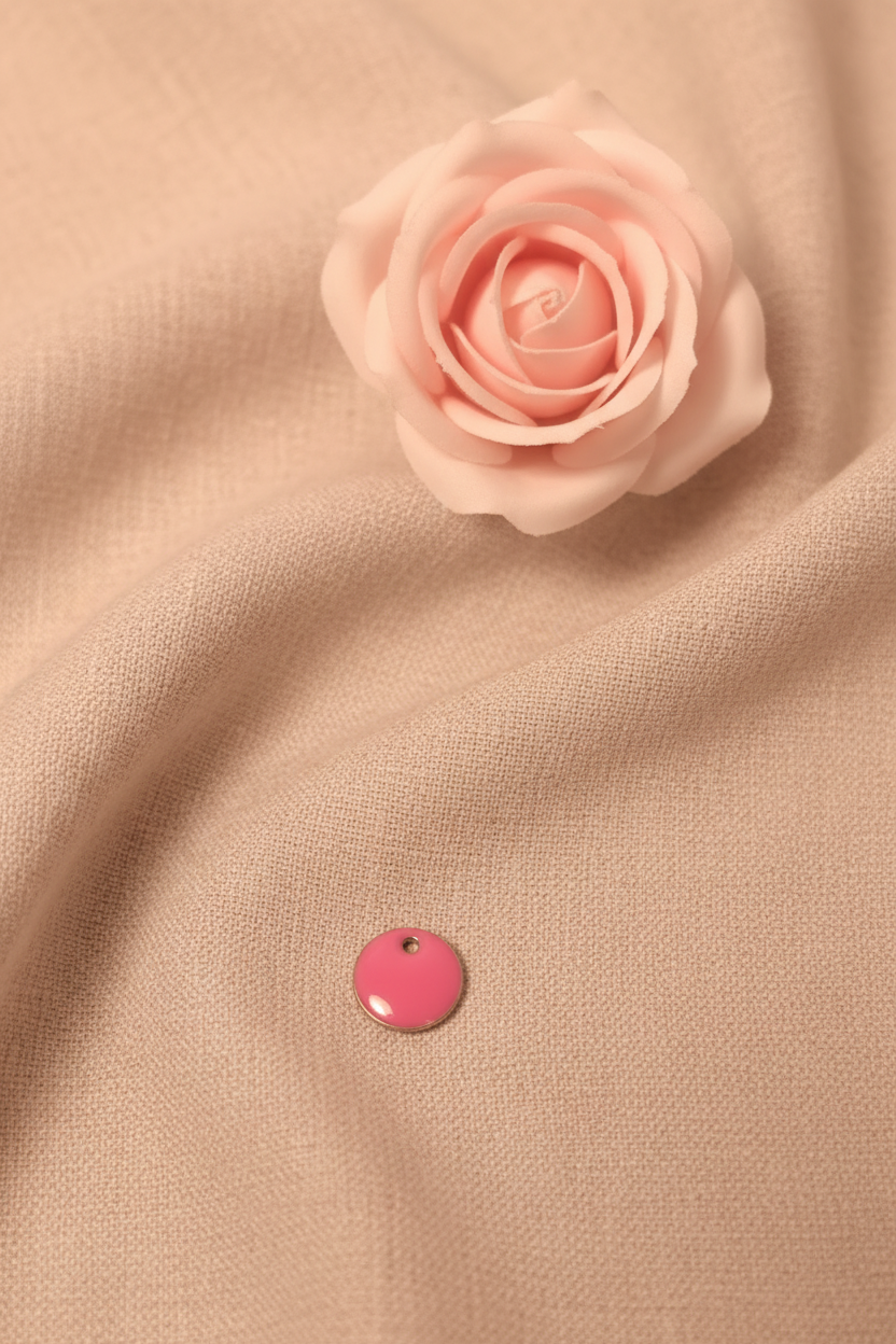 Charms rond rose pétant