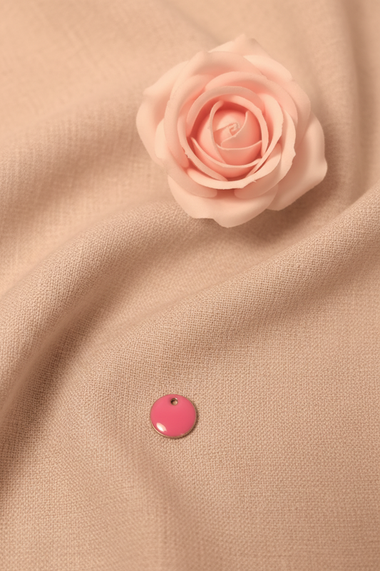 Charms rond rose pétant