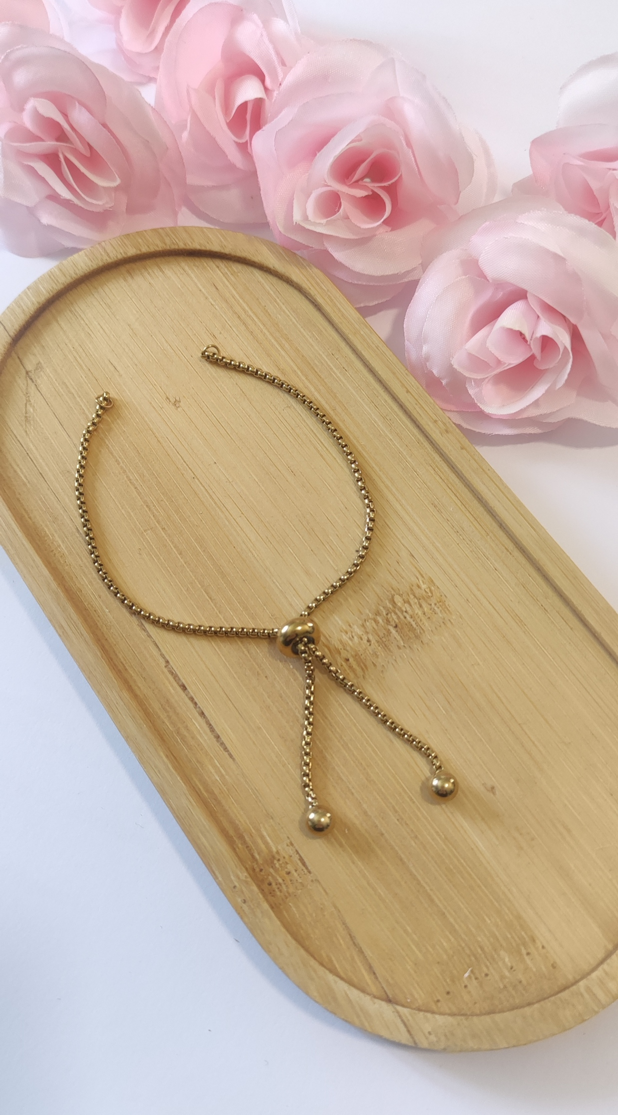 Bracelet Doré Personnalisable avec Charms Connecteurs - Rêve de Rose