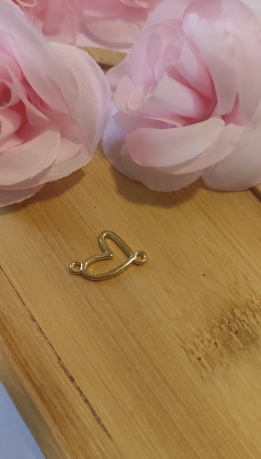 Charms connecteur cœur asymétrique