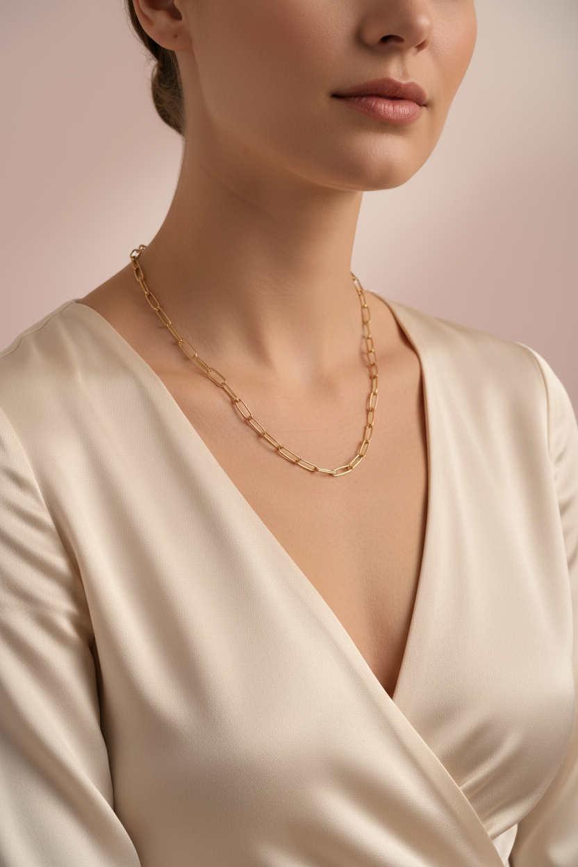 Collier Chaine Personnalisable Moyens Maillons - Rêve de Rose