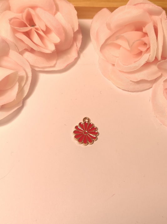 Charms fleur rouge