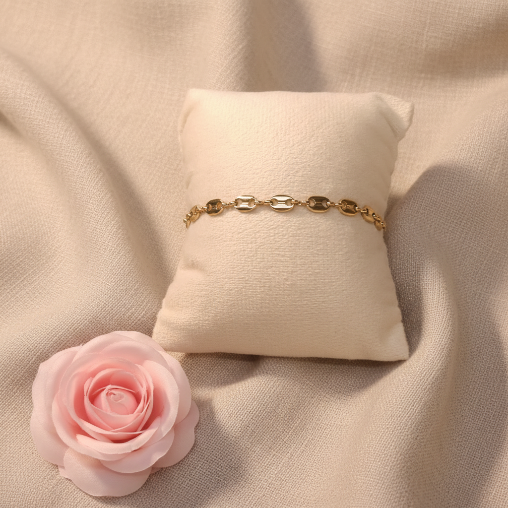 Bracelet grain de café doré - Rêve de Rose