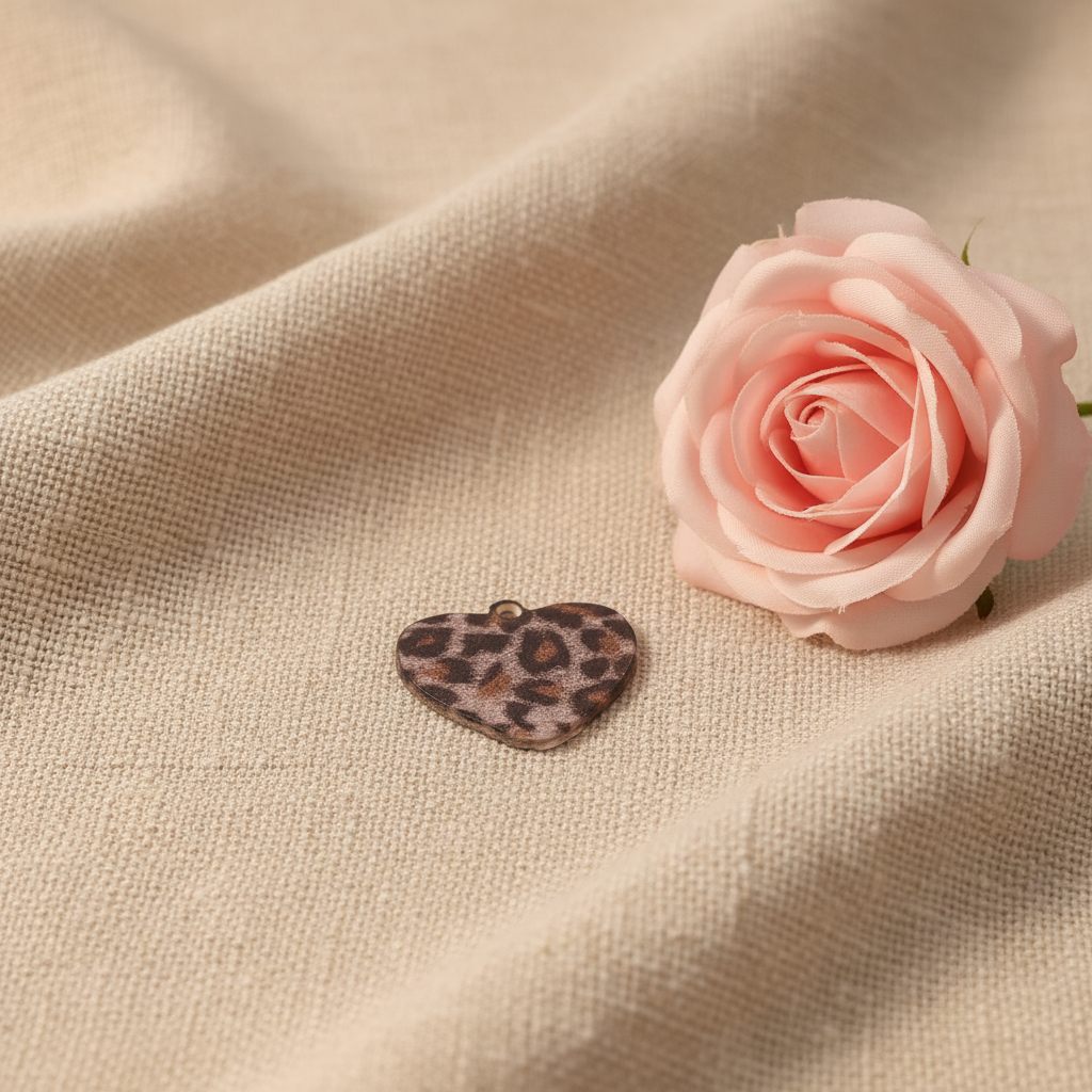 Charms Cœur Motif Léopard - Rêve de Rose