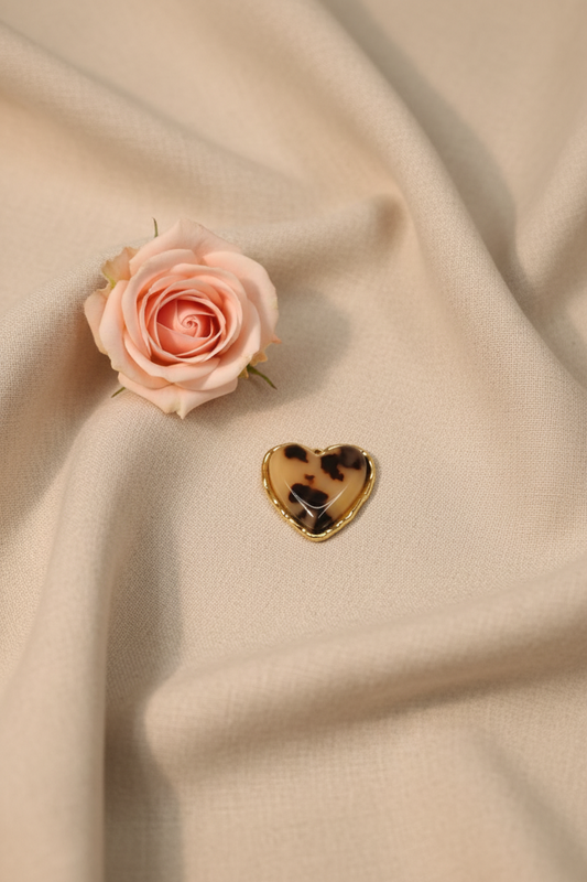 Charm Gros Coeur Léopard - Rêve de Rose