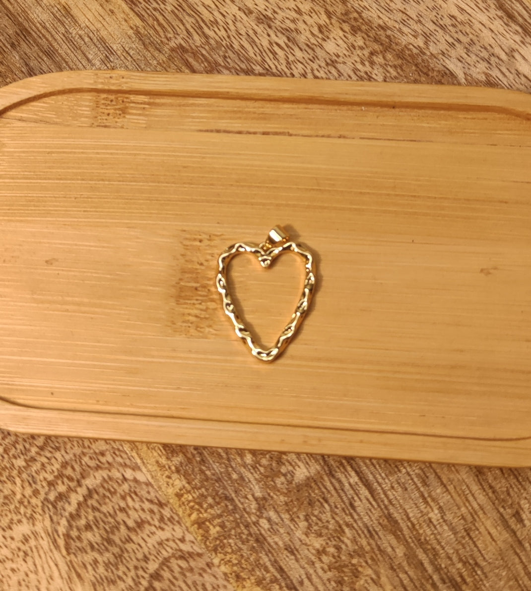 Charm Coeur Martelé 2,5cm - Rêve de Rose