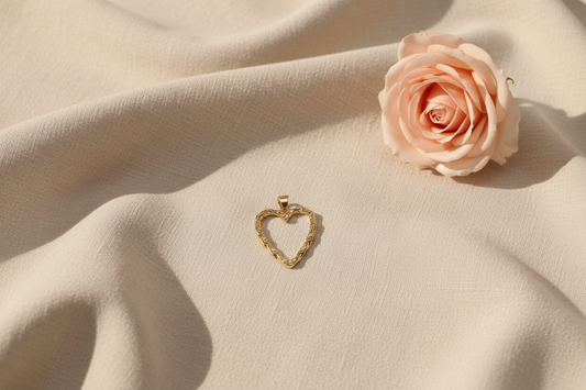Charm Coeur Martelé 2,5cm - Rêve de Rose