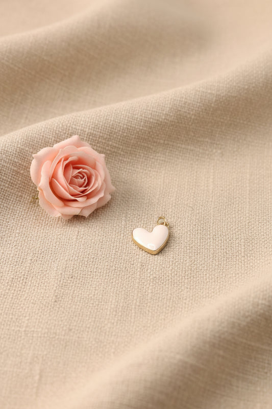 Charm Coeur Blanc 1,5cm - Rêve de Rose